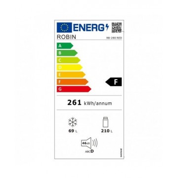 Robin RB-280 Retro Ψυγείο Δίπορτο 278lt Total NoFrost Υ157xΠ60xΒ70εκ. Κόκκινο